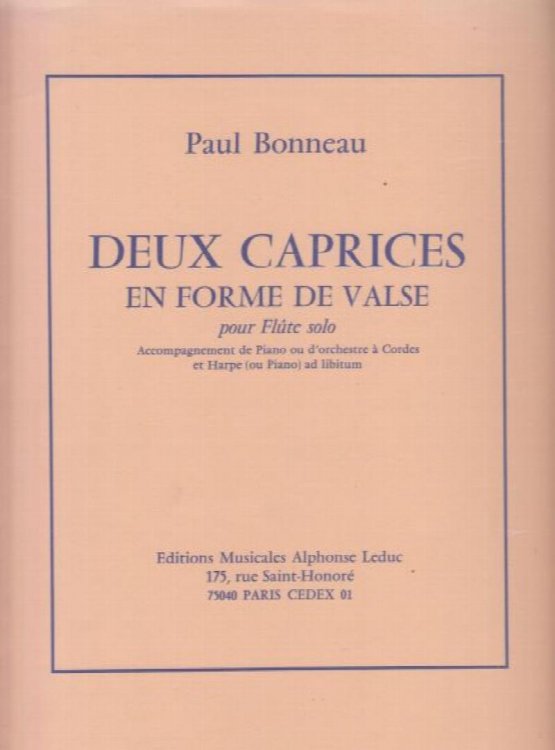 Deux Caprices en Forme de Valse for Flute Solo (Piano acc. ad lib)