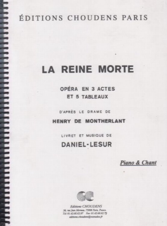 La Reine Morte, Opera in 3 Acts - Vocal Score