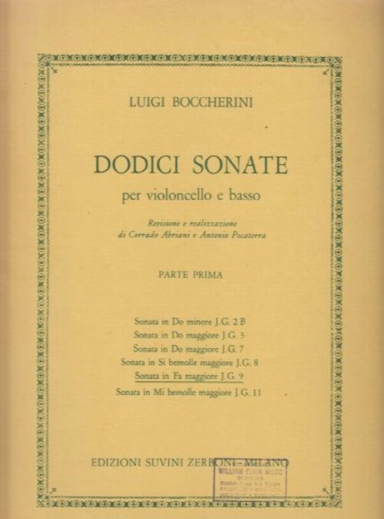 Sonata in F major for Cello and Basso continuo, J.G.9