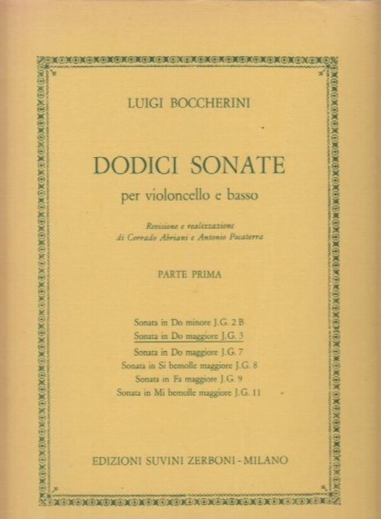 Sonata in C Major for Cello and Basso continuo, J.G.3