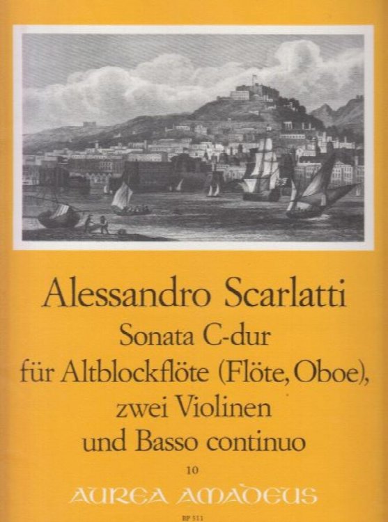 Sonata in C major for Treble Recorder (Flute or Oboe). Two Violins and Basso Continuo - Set of Parts