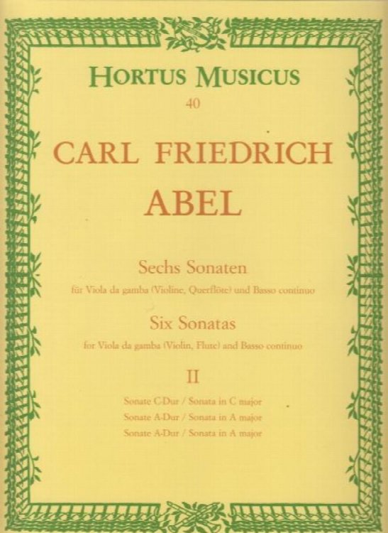 Six Sonatas for Viola da gamba (or Violin or Flute) and Basso continuo - Set of Parts
