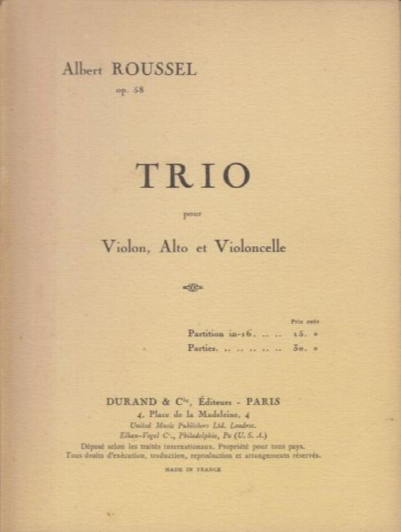 String Trio, Op.58 - Study Score