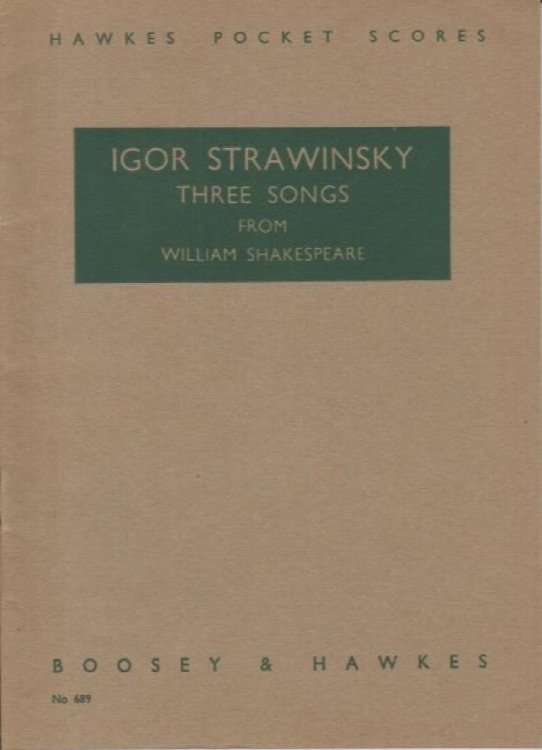 Three Songs from William Shakespeare - Study Score