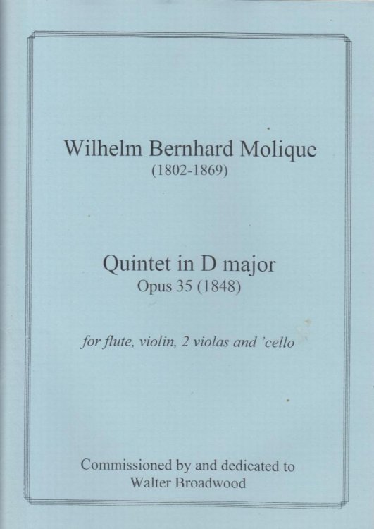 Quintet in D major, Op.35 (1848) for Flute & Strings - Set of Parts