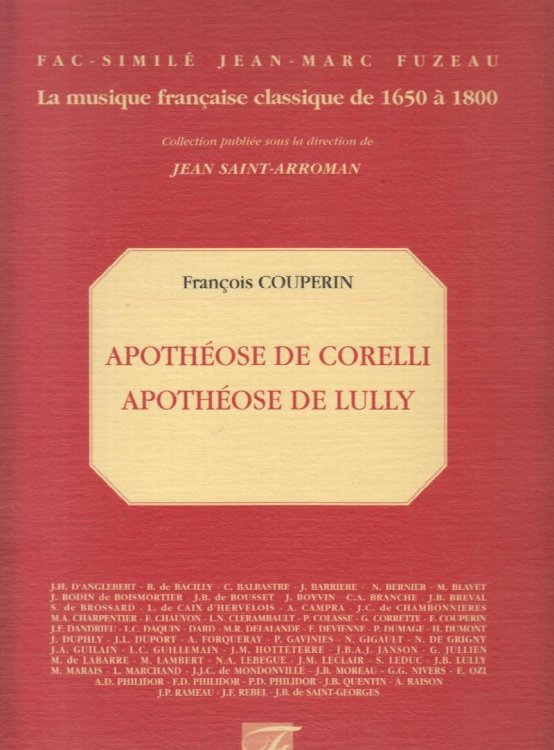 Apotheose de Corelli and Apotheose de Lully for Violin, Viola da Gamba & Basso continuo - Facsimile Playing Score