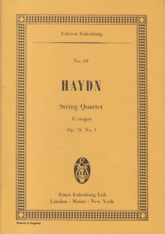 String Quartet in G major, Op.76 No.1 - Study Score