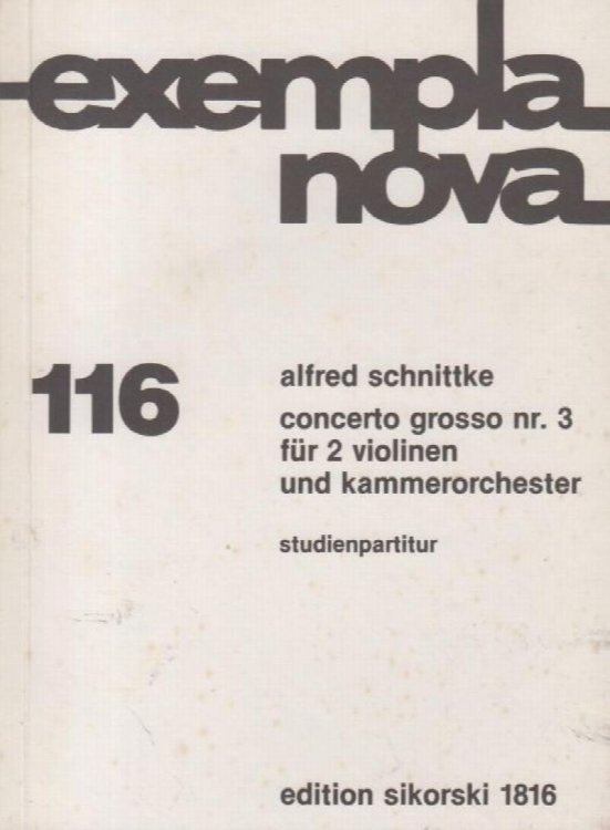 Concerto Grosso No.3 - Study Score