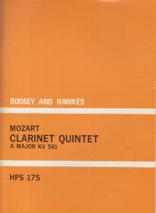 Clarinet Quintet in A major, K581 - Study Score