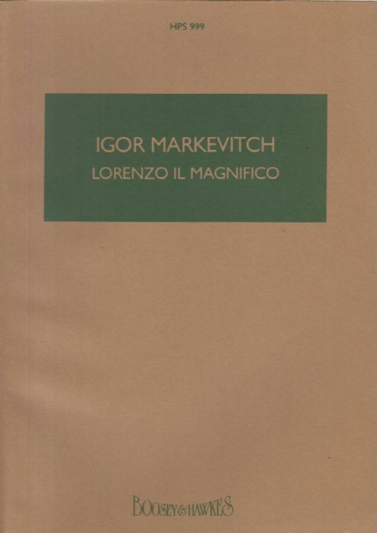 Lorenzo Il Magnifico, Sinfonia Concertante for Soprano and Orchestra - Study Score