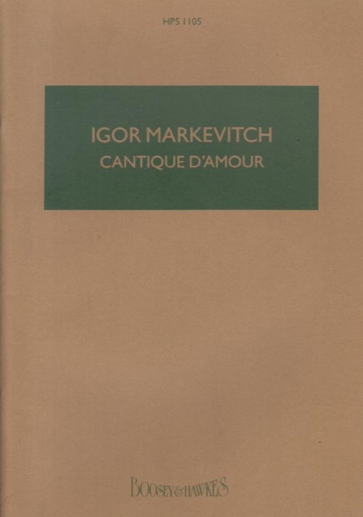 Cantique d'Amour for Orchestra - Study Score