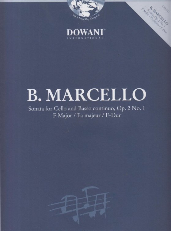 Sonata for Cello and Basso continuo in F major,Op.2 No.1 - Set of Parts + CD