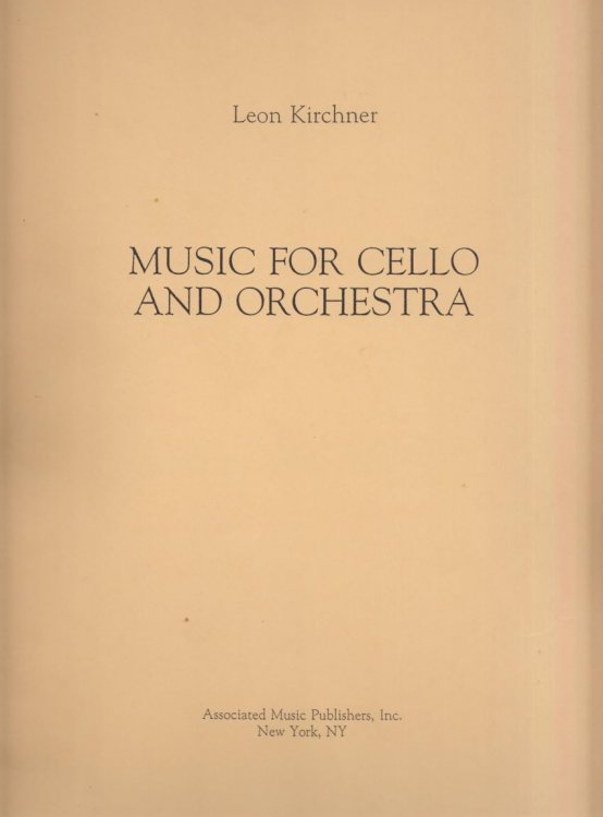 Music for Cello and Orchestra - Full Score