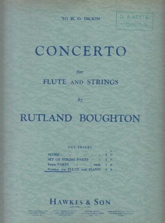 Concerto for Flute and Strings - Flute & Piano