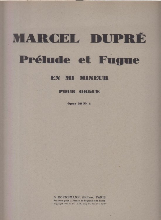 Prelude and Fugue in e minor for Organ , Op.36 No.1