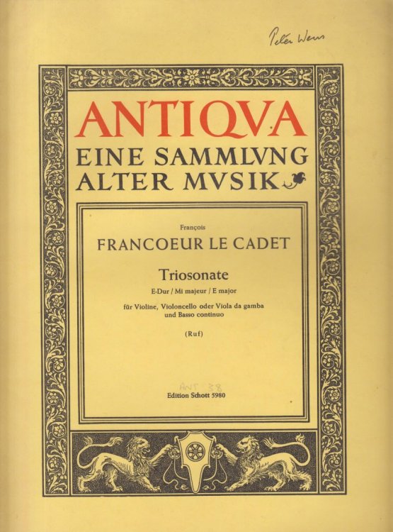 Trio Sonata in E major - Set of Parts