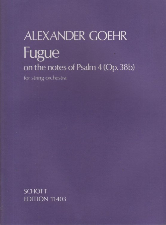 Fugue on the Notes of Psalm 4 for String Orchestra, Op.38b - Full Score