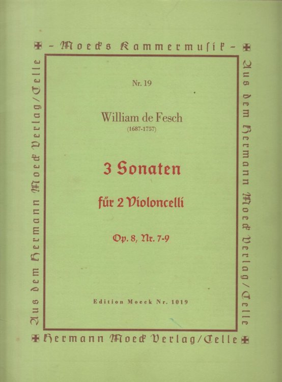 3 Sonatas for 2 Cellos, Op.8, Nos. 7 - 9