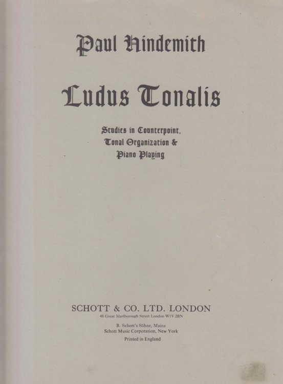 Ludud Tonalis - Studies in Counterpoint, Tonal Organization & Piano Playing