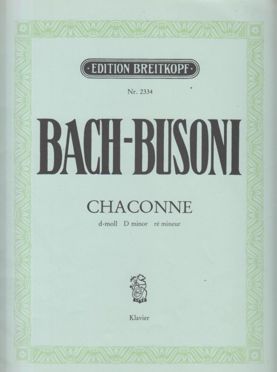 Chaconne from Partita II in d minor, BWV 1004 for Piano