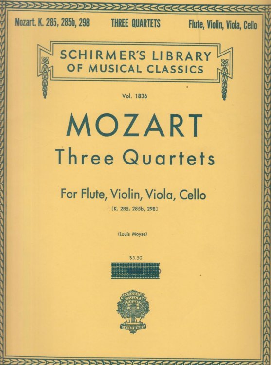 Three Flute Quartets, K285, K285b & K298 - Set of Parts