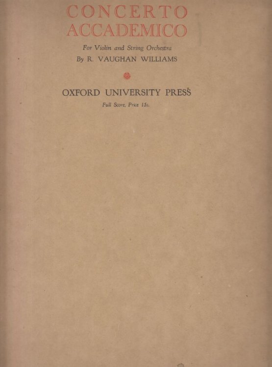 Concerto Accademico for Violin & String Orchestra - Folio Sull Score