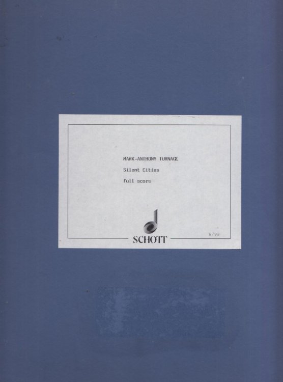 Silent Cities, Variants surrounding a tune by John Scofield for Orchestra (1998, rev. 1999) - Folio Full Score