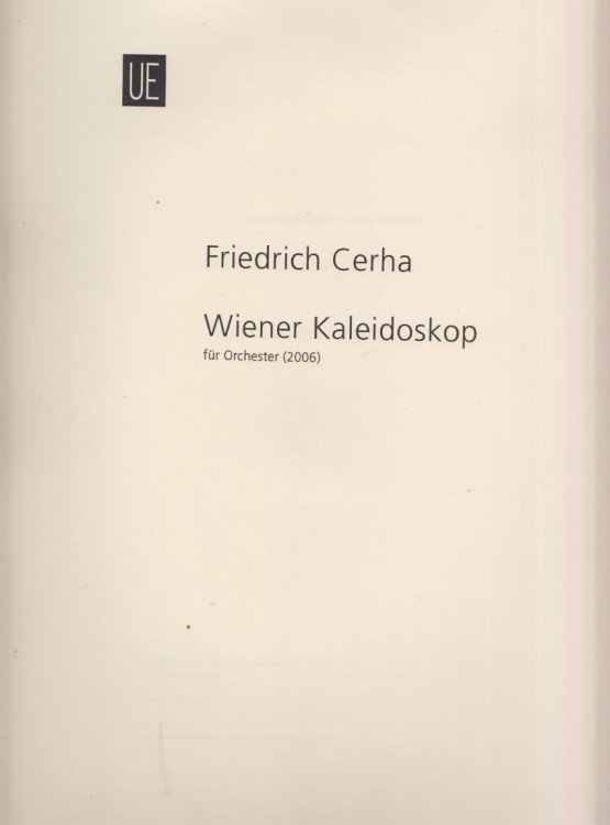 Wiener Kaleidoskop for Orchestra (2006) - Folio Full Score