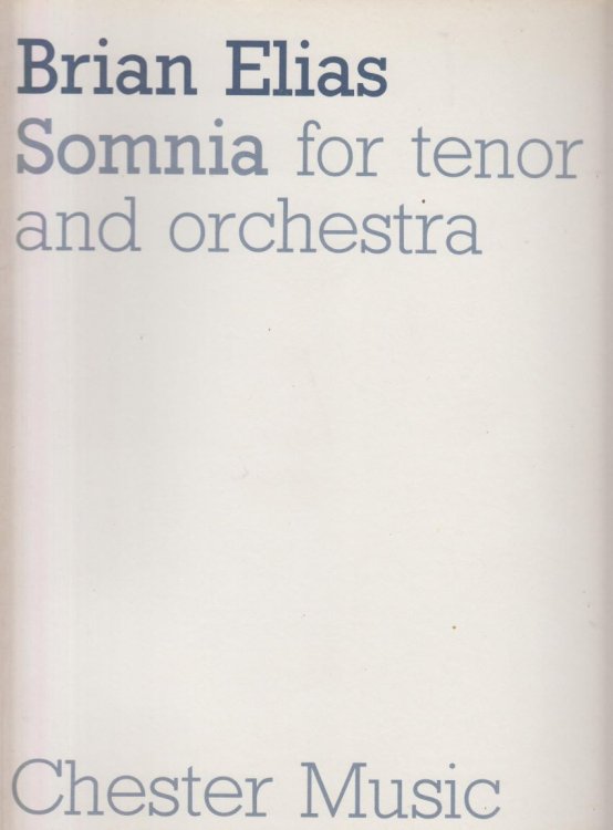 Somnia, Song Cycle for Tenor and Orchestra - Full Score