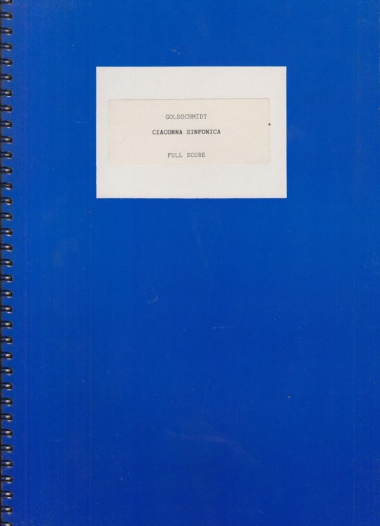 Ciaconna Sinfonica - Facsimile Full Score