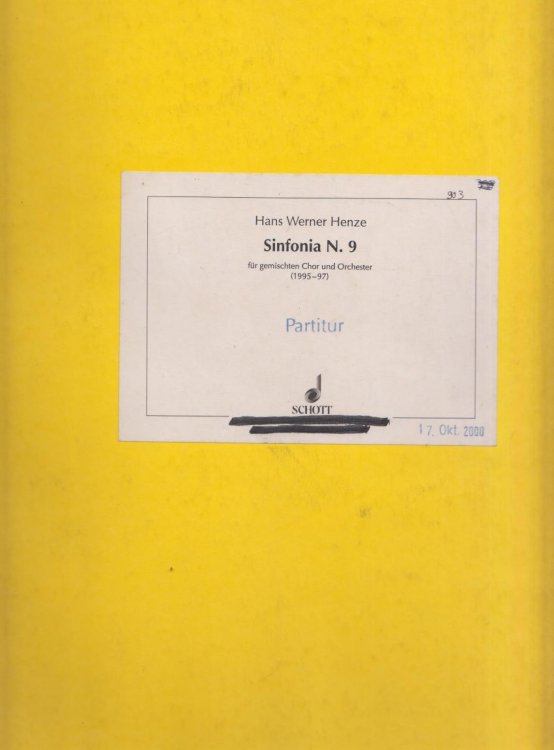 Sinfonia No.9 for Mixed Choir and Orchestra - Folio Full Score