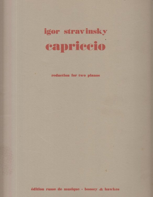 Capriccio for Piano and Orchestra - Reduction for Two Pianos