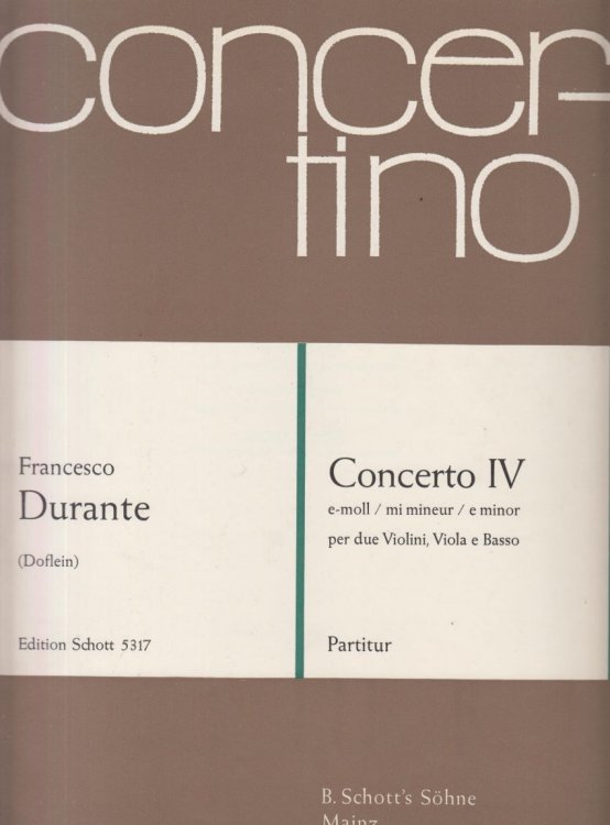 Concerto IV in e minor - Full Score