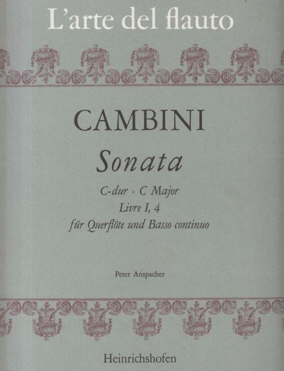 Sonata in C major for Flute and Basso continuo, Livre I, 4 - Set of Parts