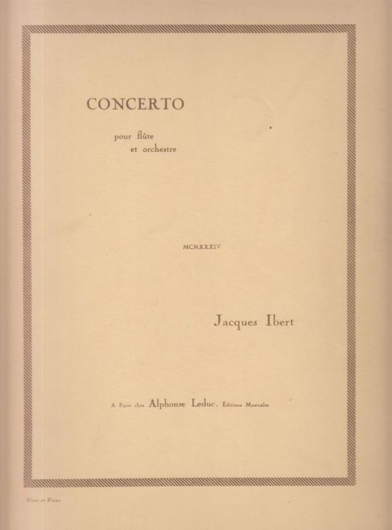 Concerto for Flute and Orchestra - Flute & Piano