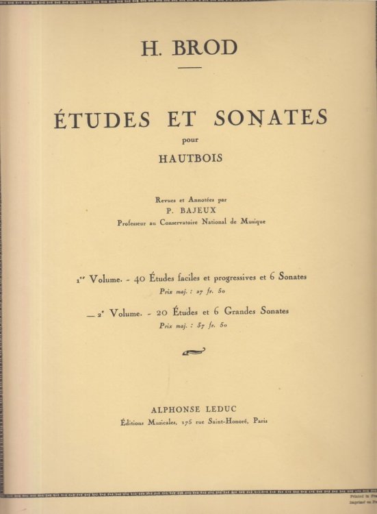 20 Etudes et 6 Grandes Sonates for Oboe, Volume 2