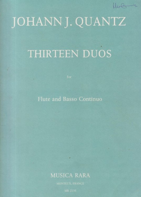 Thirteen Duos for Flute and Basso Continuo - Set of Parts