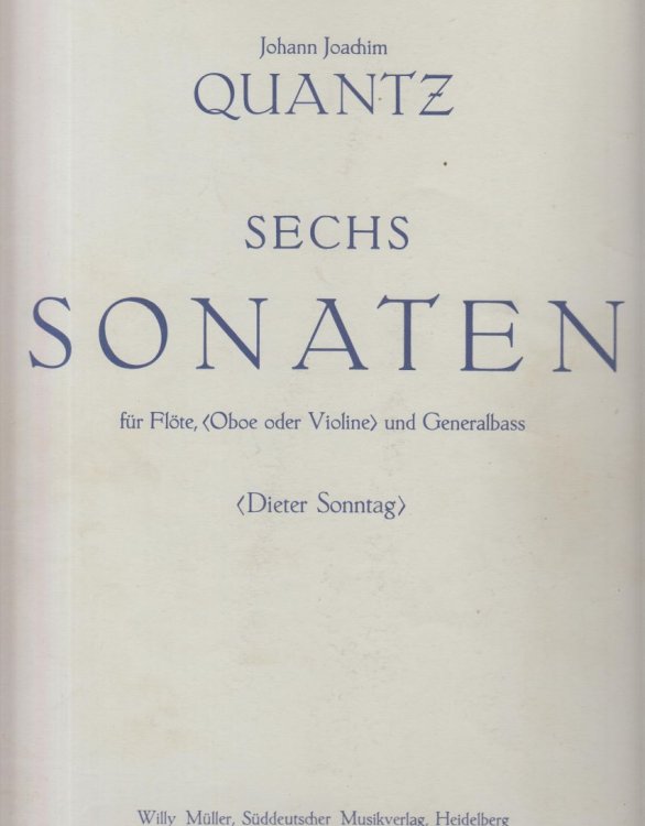 6 Sonatas for Flute (Oboe or Violin) and Basso continuo, Op.2
