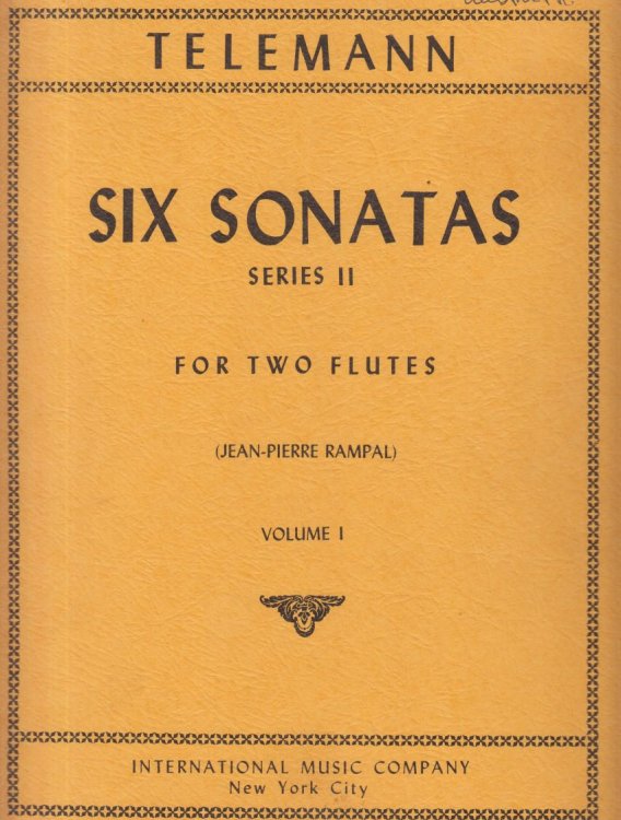 Six Sonatas for Two Flutes, Series II Volume 1 (nos.1-3)