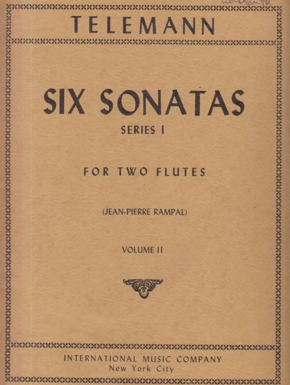 Six Sonatas for Two Flutes, Series I, Volume II (nos. 4-6)