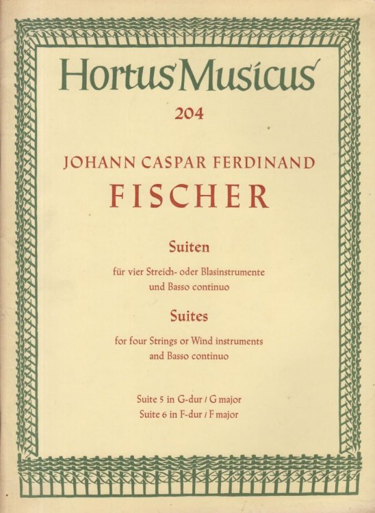 Suites 5 in G major & 6 in F major for 4 Strings or Wind Instruments and Basso continuo - Set of Parts
