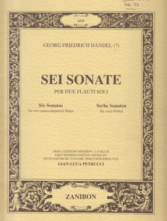 Six Sonatas for Two Unaccompanied Flutes
