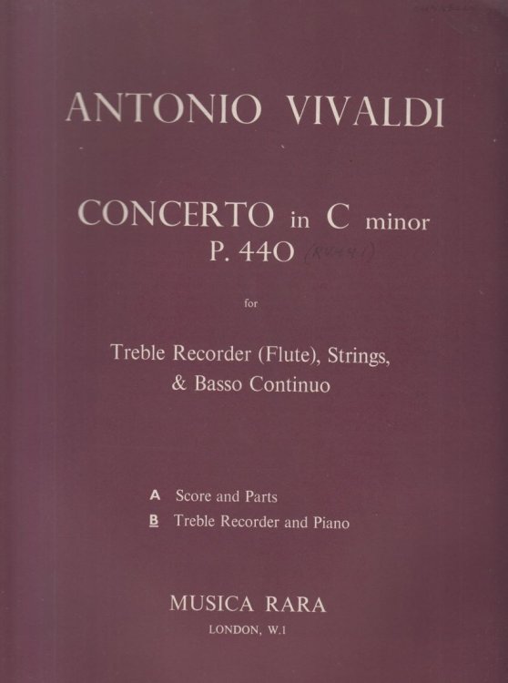 Concerto in c minor for Treble Recorder (or Flute), RV 441 - Recorder & Piano