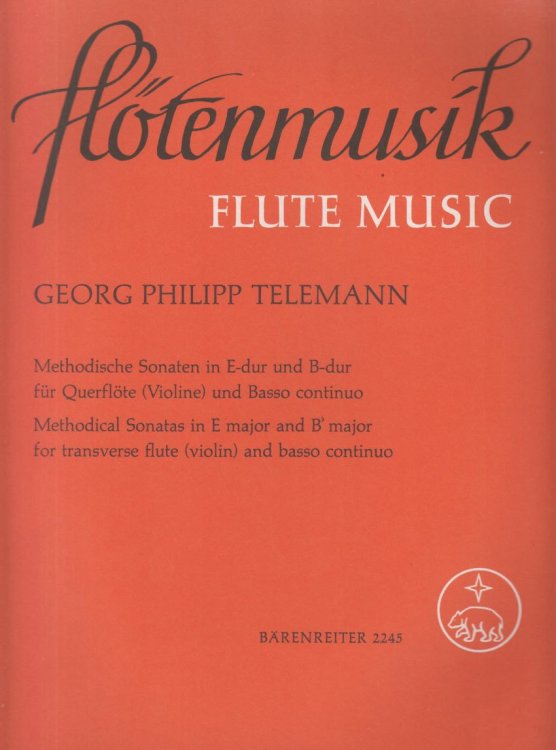 Methodical Sonatas in E major and B flat major for Flute (or Violin) and Basso continuo - Set of Parts