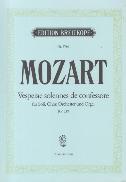 Vesperae Solennes de Confessore, KV 339 - Vocal Score