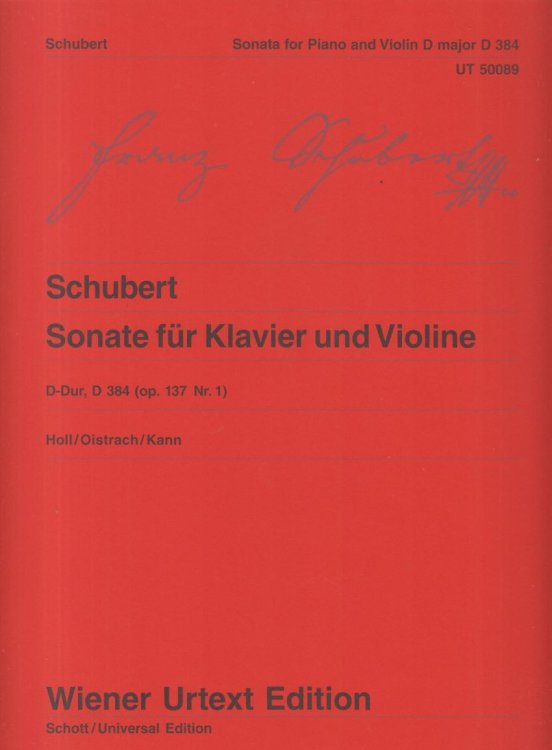 Violin Sonata in D major, D384 (Op.137 No.1)