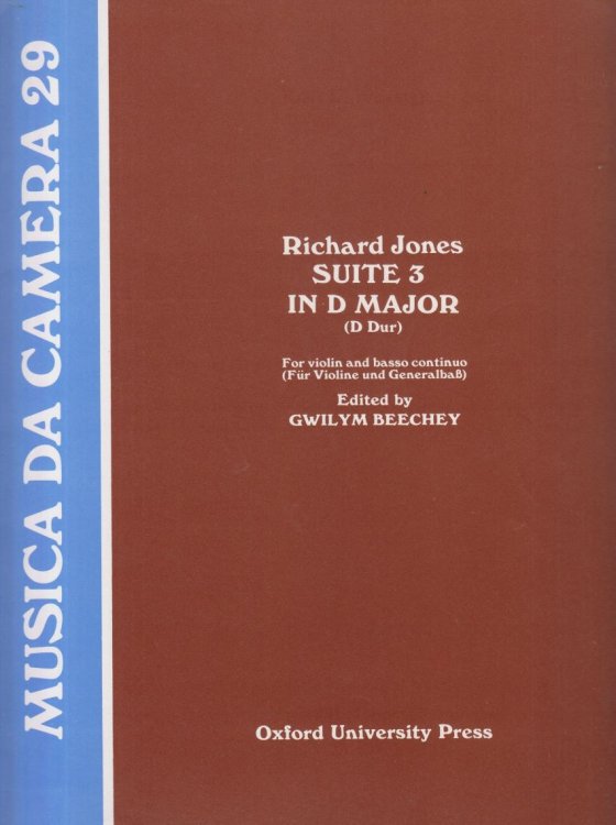 Suite 3 in D major, Op.3 No.3 for Violin and Basso Continuo - Set of Parts