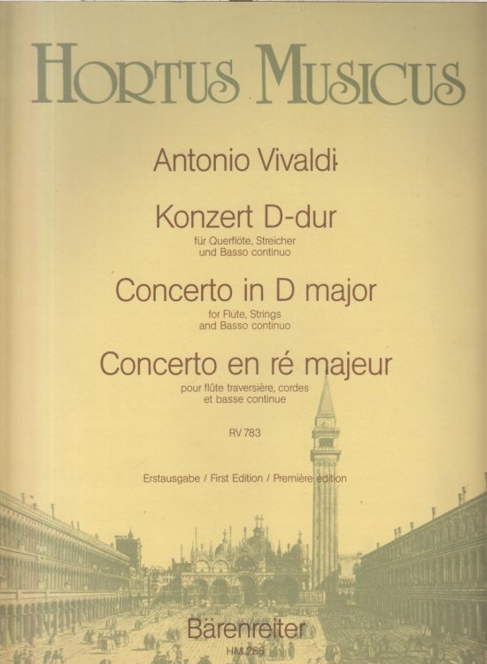 Concerto in D major for Flute, Strings and Basso Continuo, RV 783 - Set of Parts