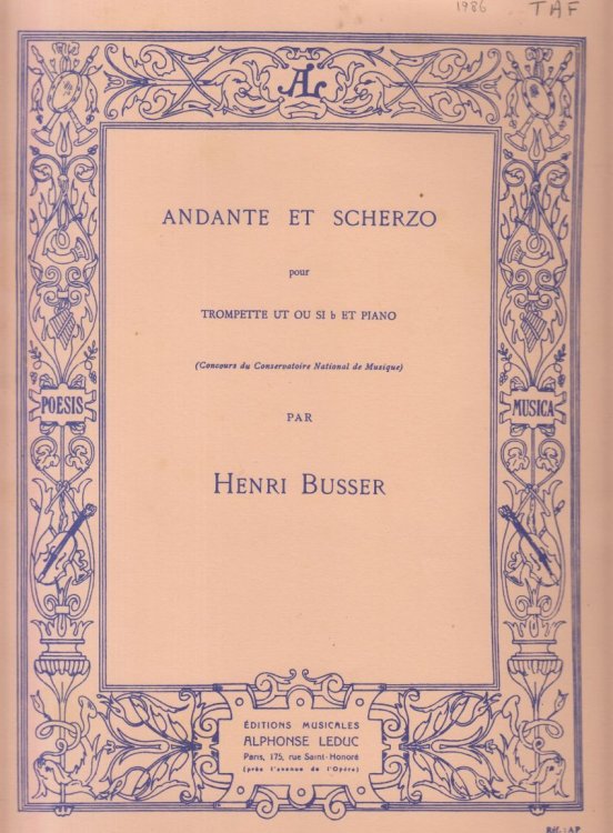 Andante et Scherzo - Trumpet in C or B flat & Piano