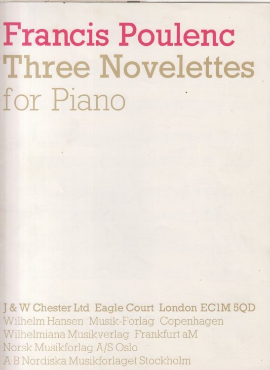 Three Novelettes for Piano